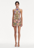 Fleur Embroidered Open Back Mini
