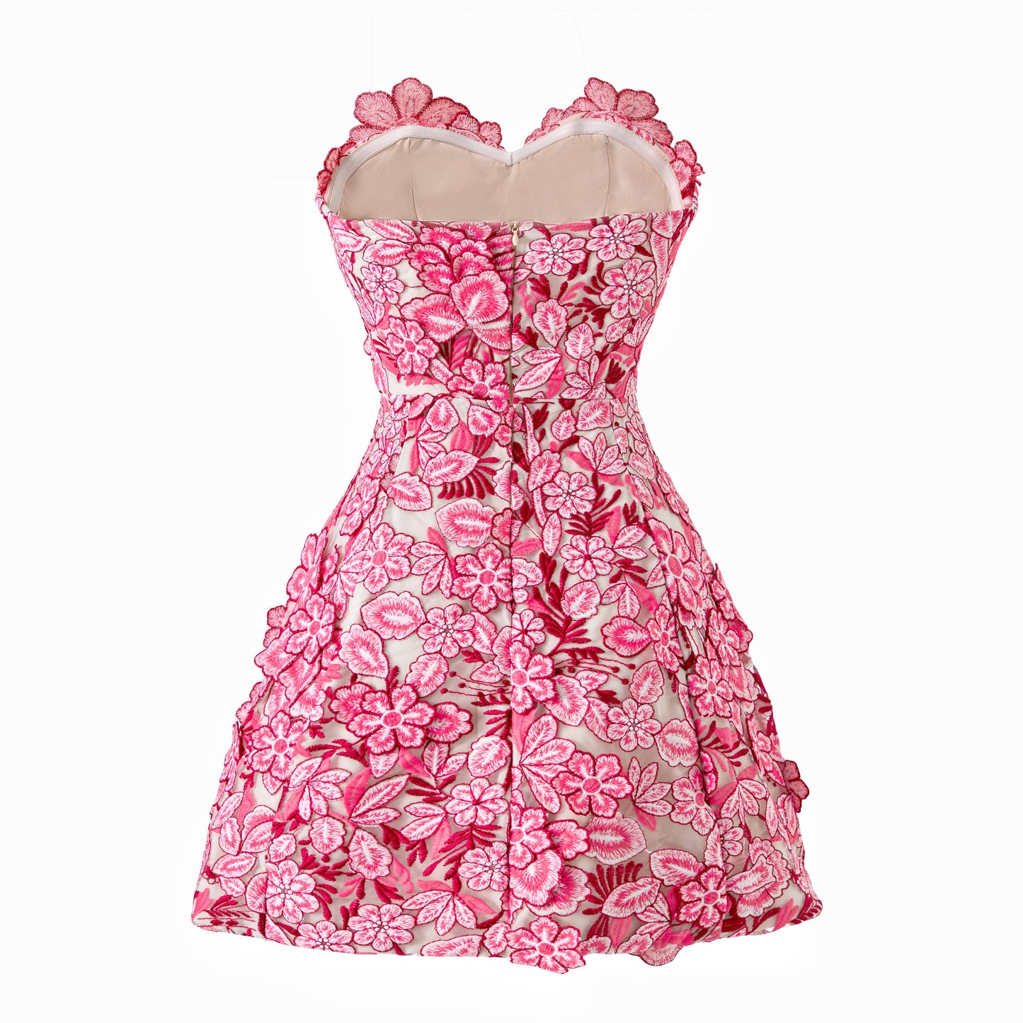 PS19 3D Floral Embroidered Strapless Mini Dress 2026