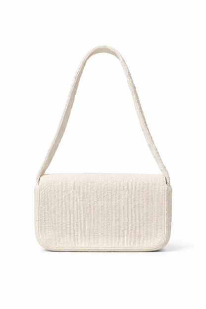 Ivory Rose Seed Bead Purse