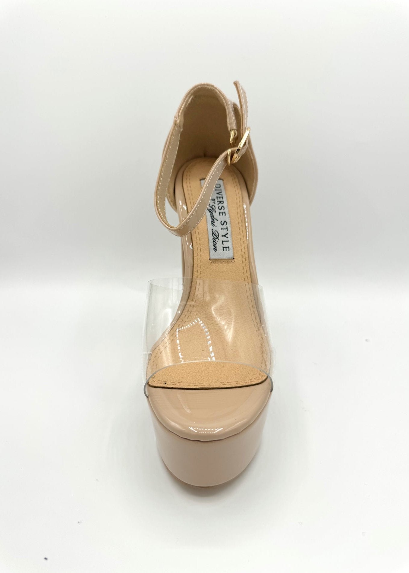 Diverse Style Platform Chunky Heel PL Lucite - Cashew