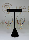 Wire Teardrop Glass Bead Earrings