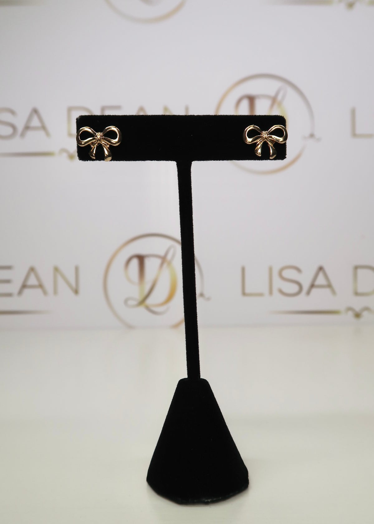 Gold Dipped Medium Bow Stud