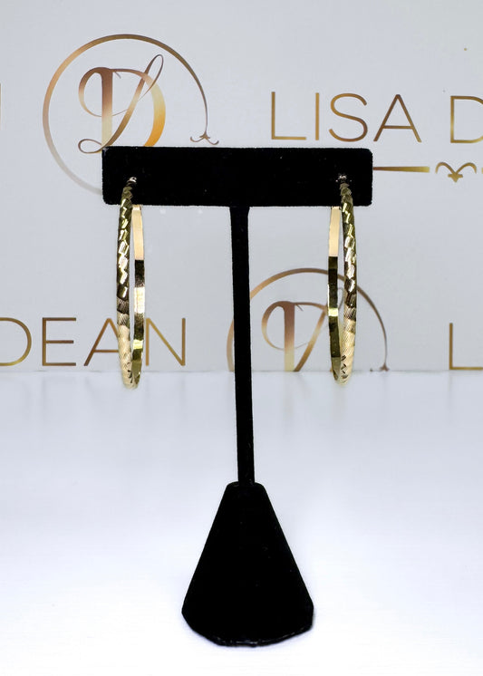 Gold Dipped Textured Hoops