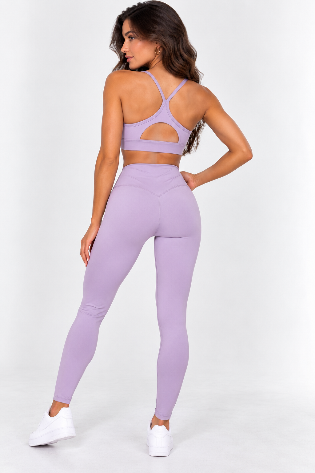 Women's  Crisscross Back Bra & V-Waist Yoga Leggings Set