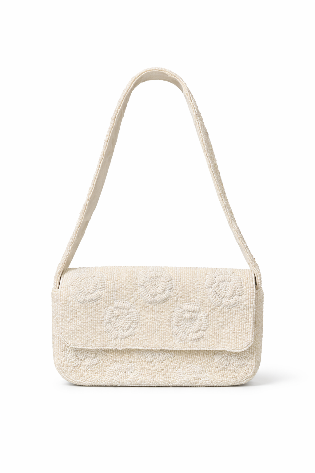 Ivory Rose Seed Bead Purse
