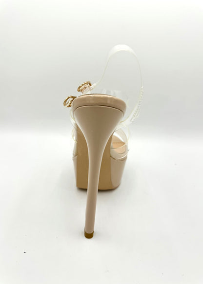 Diverse Style Platform Heel Lucite - Cashew