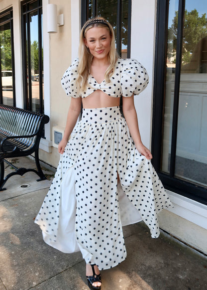 Puff Sleeve Polka Dot Set