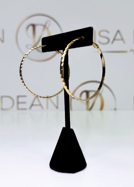 Gold Dipped Textured Hoops
