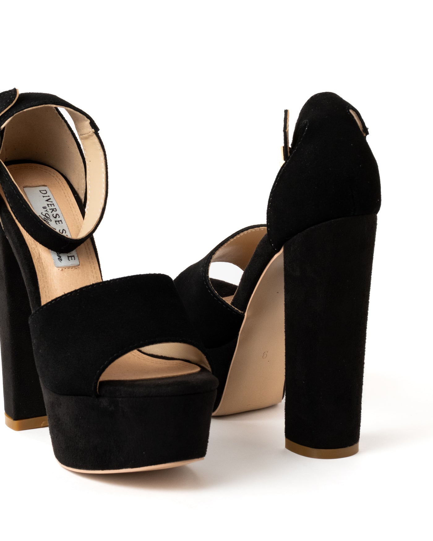 Suede Platform Chunky Heel - Onyx
