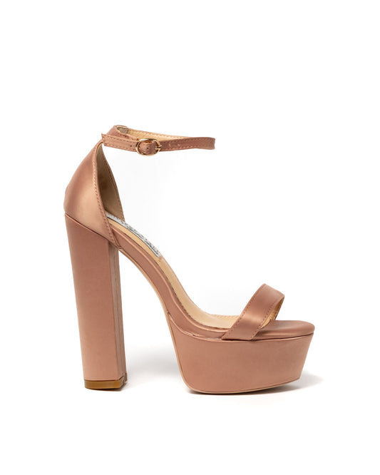 Jasmine Heel - Oatmeal Satin