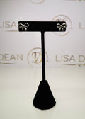 Silver Dipped Medium Bow Stud