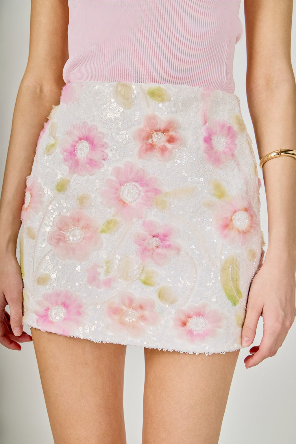 Kai Sequin Lace Mini Skirt