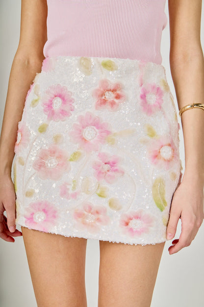 Kai Sequin Lace Mini Skirt