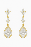 Kite and Pear Shape CZ Drop Earrings