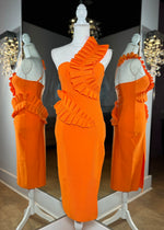 Load image into Gallery viewer, Tangerine Bandage Midi
