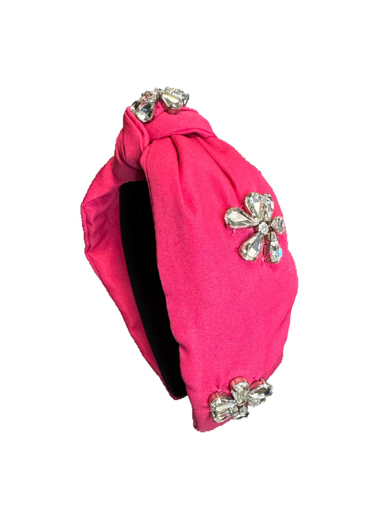 Pink Rhinestone Motif Headband