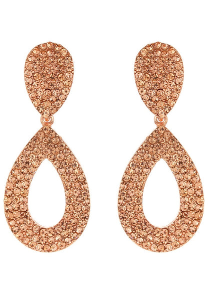 Open Teardrop Peach Clip-on Earrings