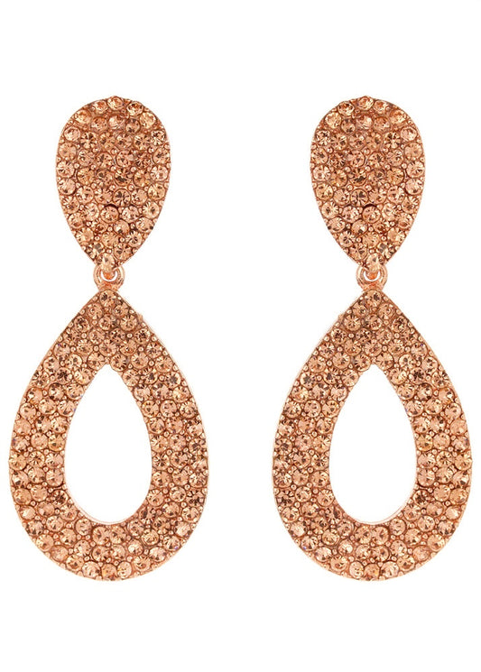 Open Teardrop Peach Clip-on Earrings