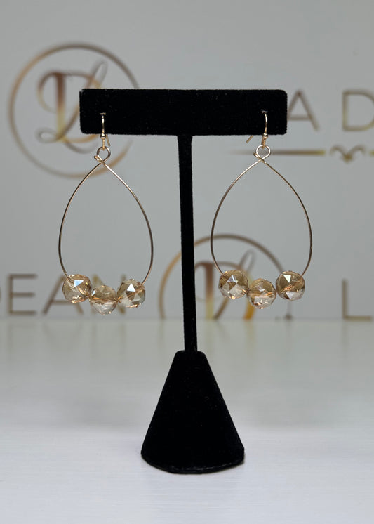 Teardrop Wire Glass Bead Earrings