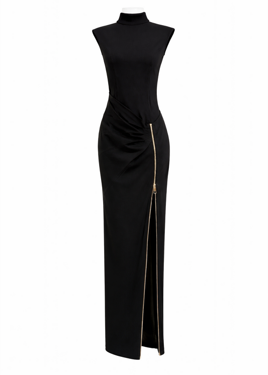 Gibson Mock Neck Stretch Maxi Dress