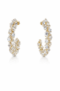 Square CZ Cluster Hoops