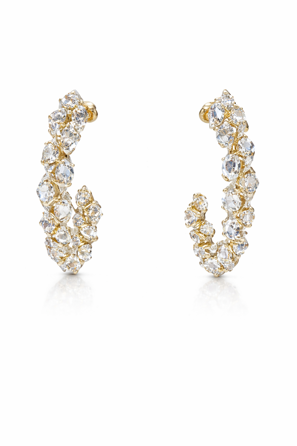 Square CZ Cluster Hoops