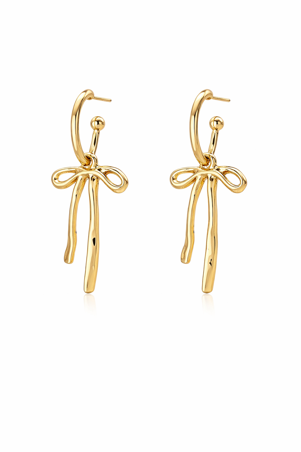 Bow Charm Petite Hoops