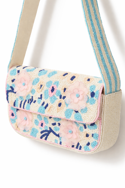 Floral Seed Bead Purse