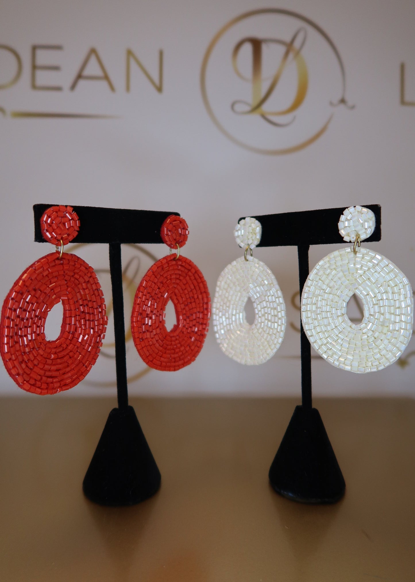 Beaded Donut Shape Earrings