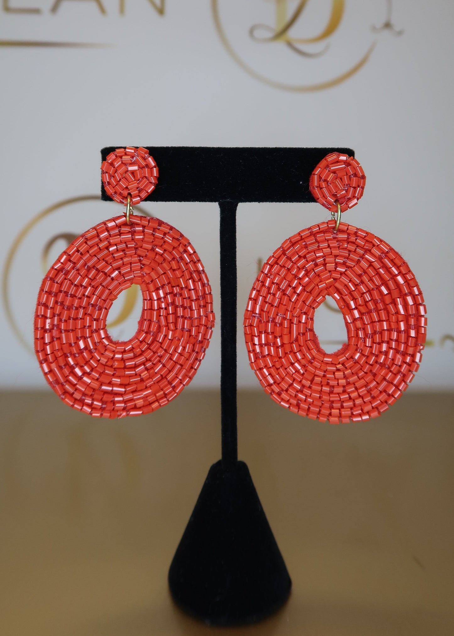 Beaded Donut Shape Earrings