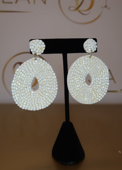 Beaded Donut Shape Earrings