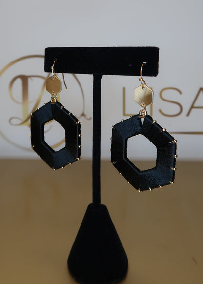 Threaded Hexagon Earrings