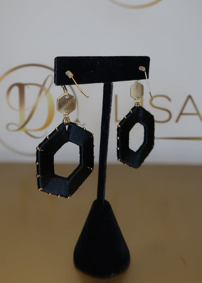 Threaded Hexagon Earrings