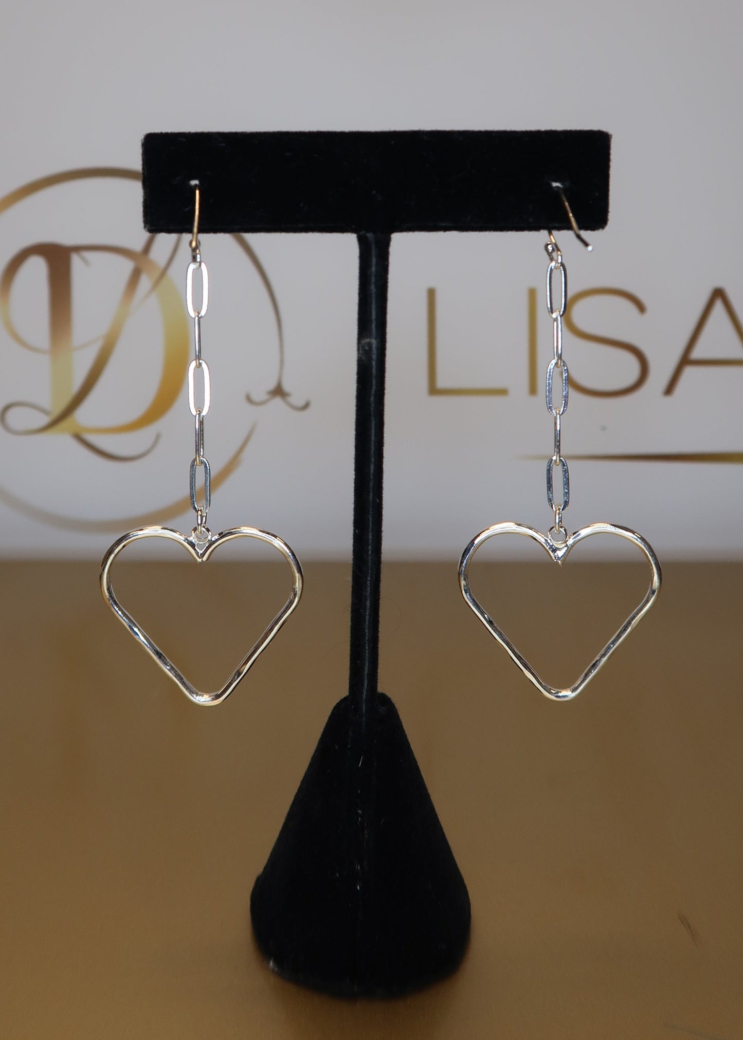 Silver Paperclip Heart Earrings