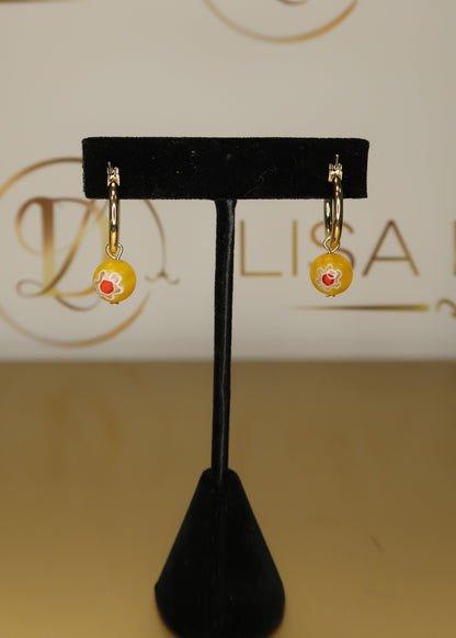 Gold Charm Hoops