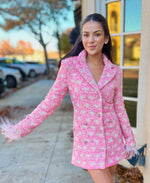 Load image into Gallery viewer, Pink Tweed Blazer Dress

