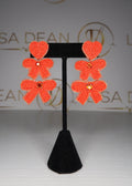 Beaded Heart Bow Earrings