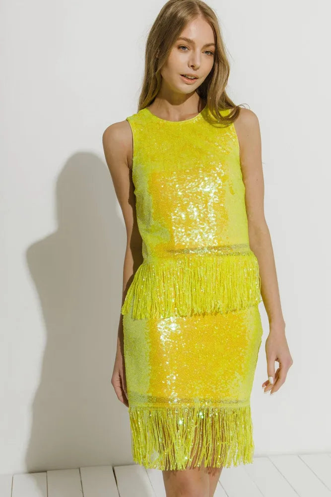 Lemonade Sequin Fringe Set
