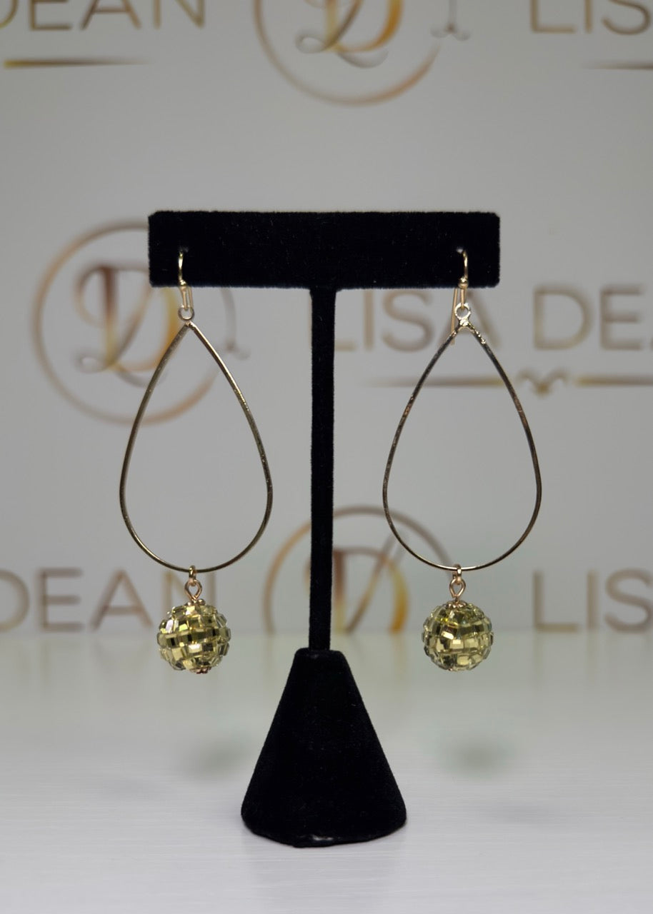 Disco Stone Teardrop Earring