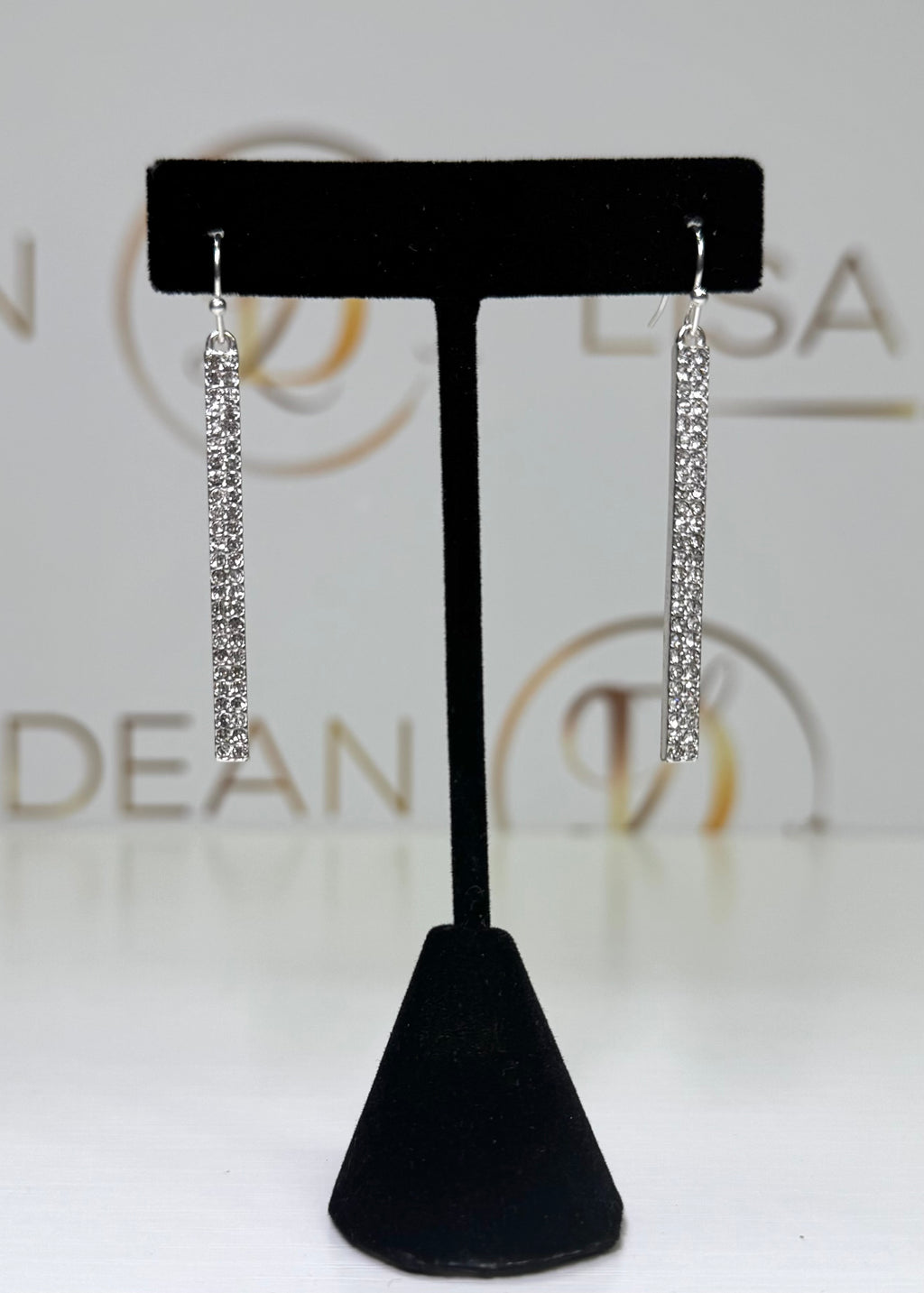 Pave Drop Bar Earrings
