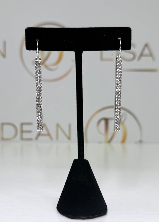 Pave Drop Bar Earrings