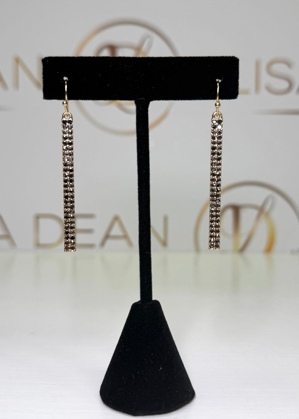 Pave Drop Bar Earrings