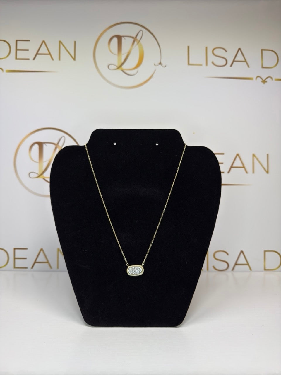 Medium Gold Pavé Pendant Necklace