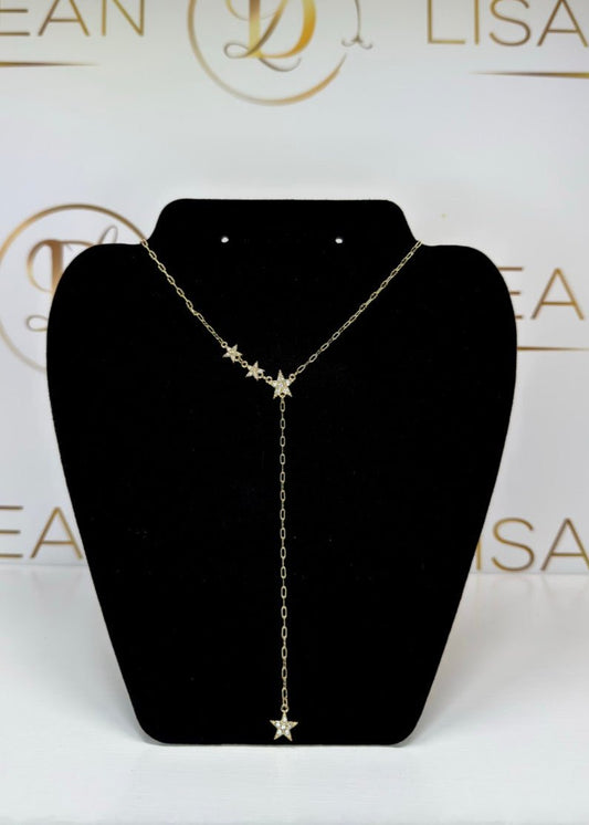 Gold Star Lariat Necklace