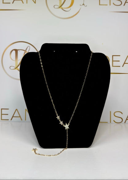 Gold Star Lariat Necklace