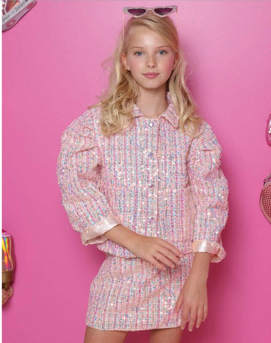 Little's Coco Pink Tweed & Sequin Set