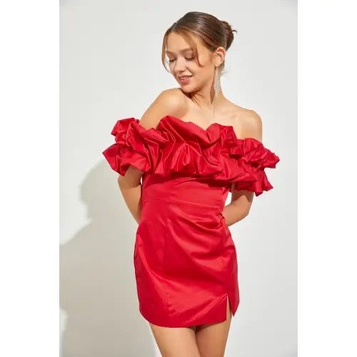 Ruffle red Dress