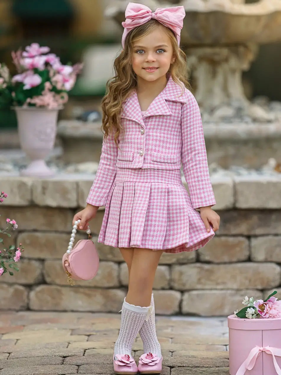 Little's Treasure Pink Tweed Set