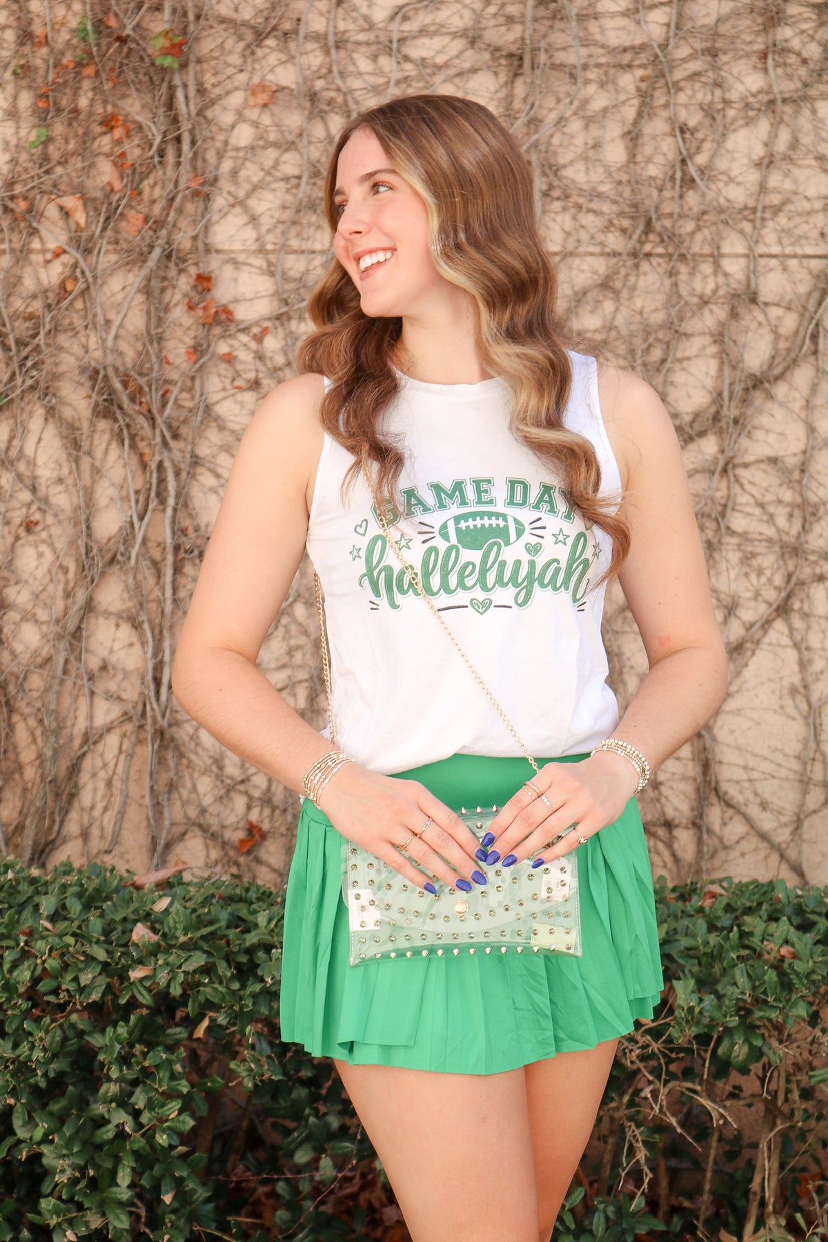 Game Day Hallelujah Graphic Muscle Tank