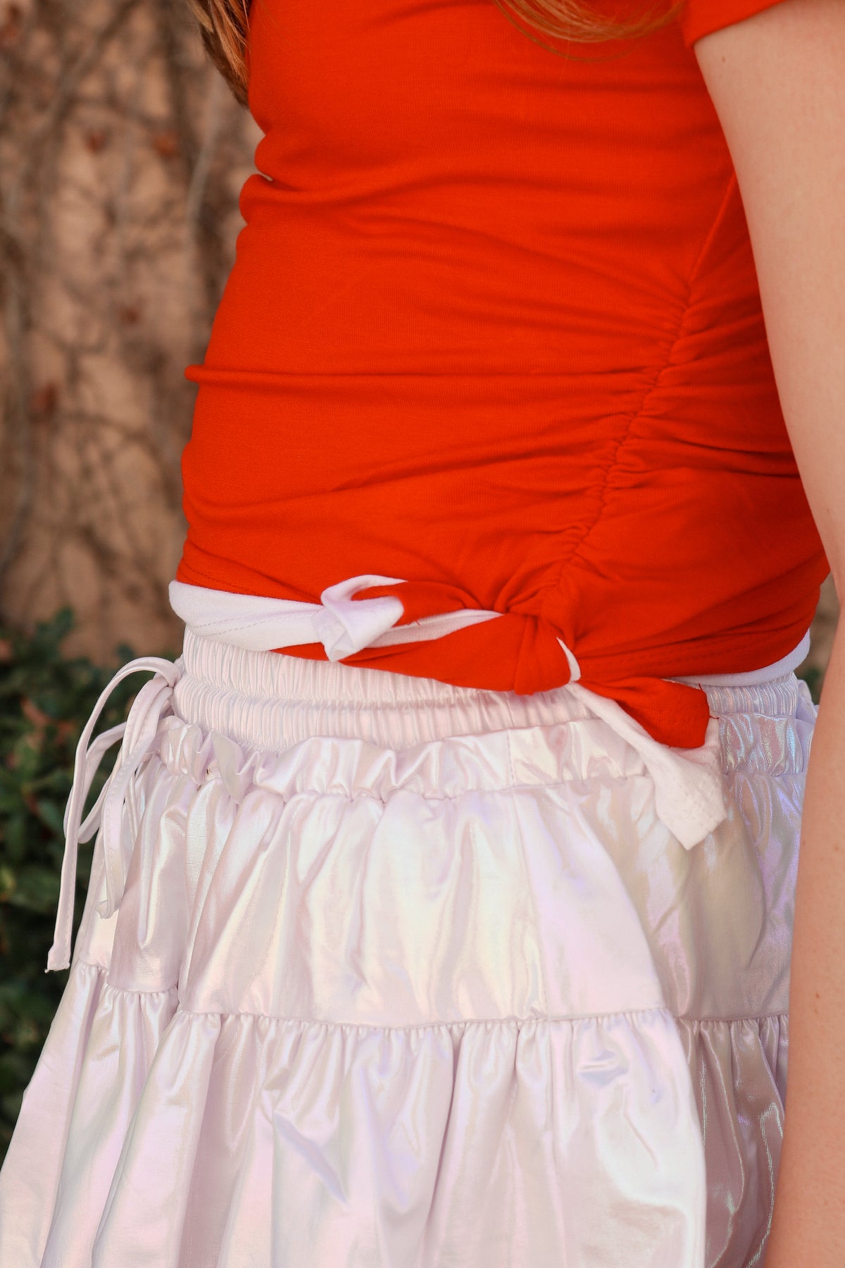 Tiered Foil High Waisted Game Day Skort